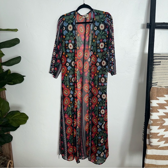 ❤️💙Unicorn💛💚Show Me Your MuMu Colorful Mexicali Cape Duster Large - Picture 2 of 4